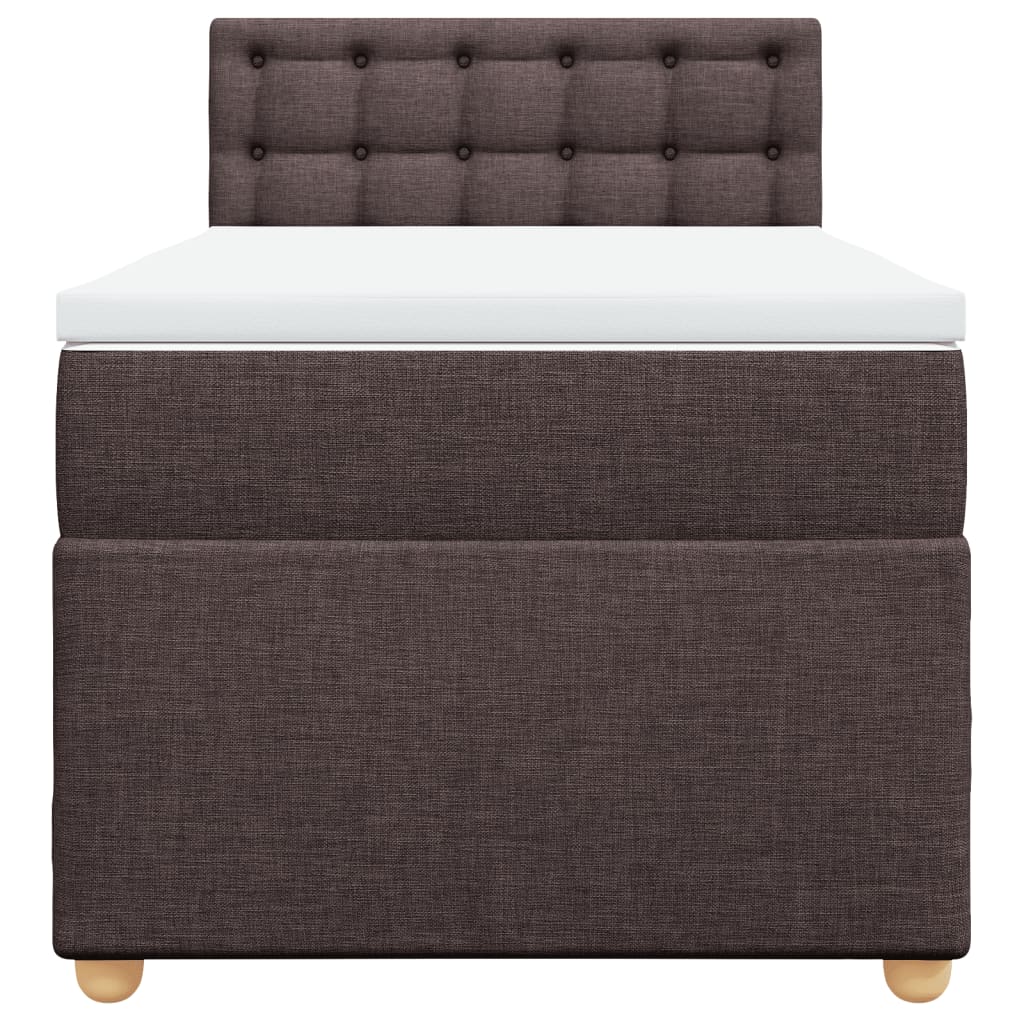 Boxspring met matras stof donkerbruin 90x190 cm Bedden & bedframes | Creëer jouw Trendy Thuis | Gratis bezorgd & Retour | Trendy.nl