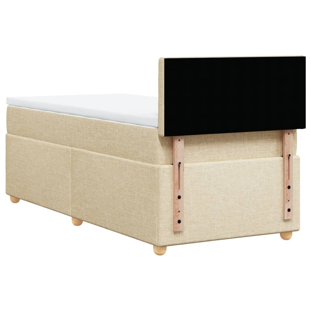 Boxspring met matras stof crèmekleurig 90x190 cm Bedden & bedframes | Creëer jouw Trendy Thuis | Gratis bezorgd & Retour | Trendy.nl