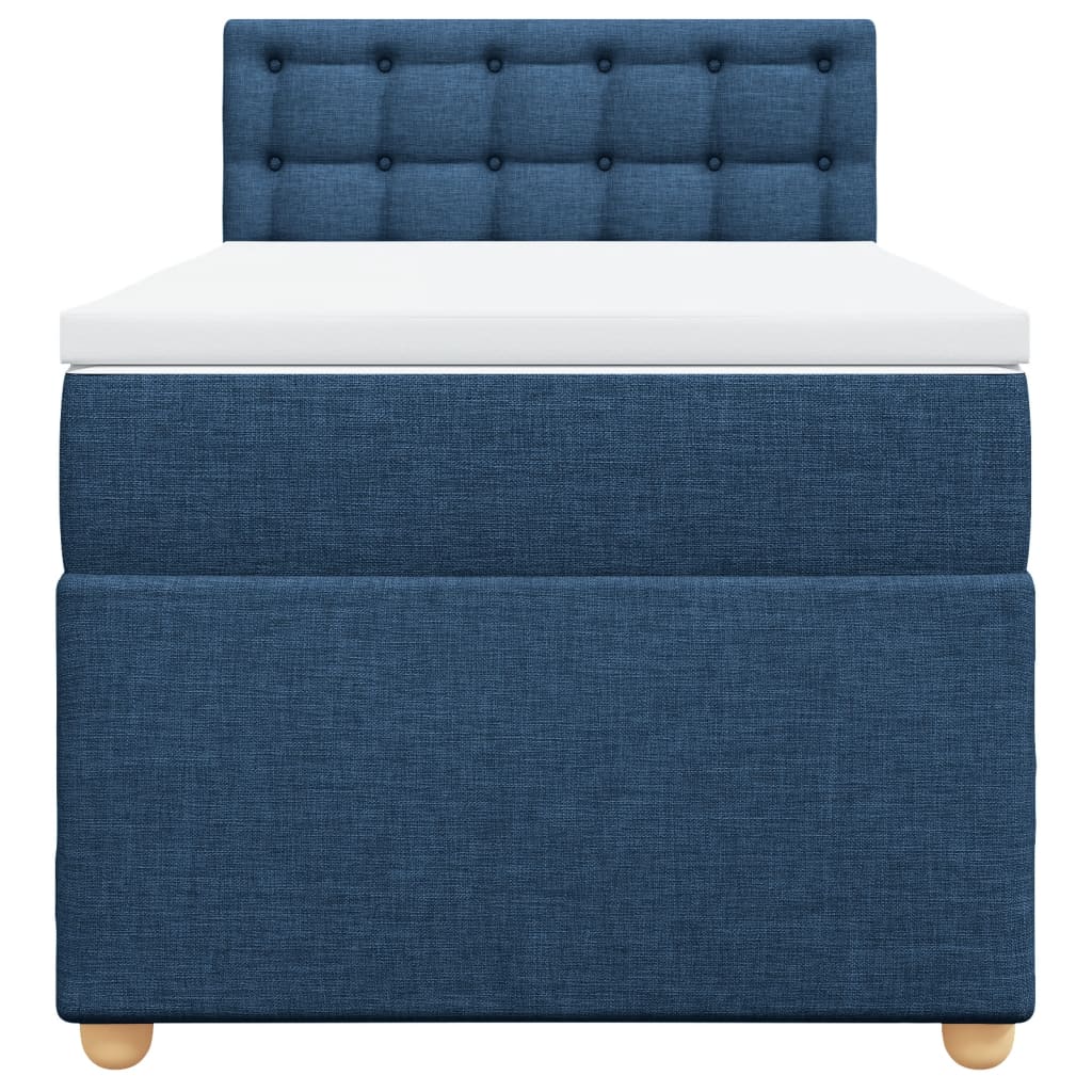 Boxspring met matras stof blauw 90x190 cm Bedden & bedframes | Creëer jouw Trendy Thuis | Gratis bezorgd & Retour | Trendy.nl