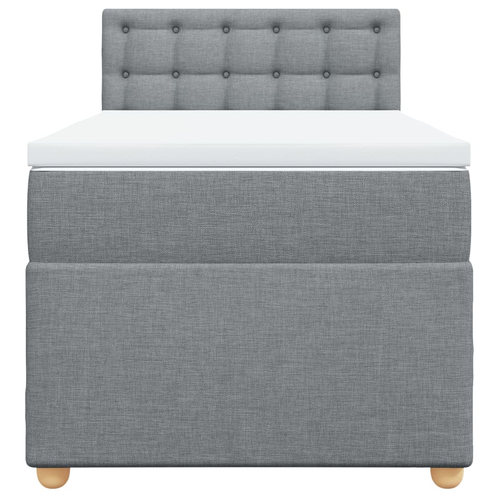 Boxspring met matras stof lichtgrijs 90x200 cm Bedden & bedframes | Creëer jouw Trendy Thuis | Gratis bezorgd & Retour | Trendy.nl