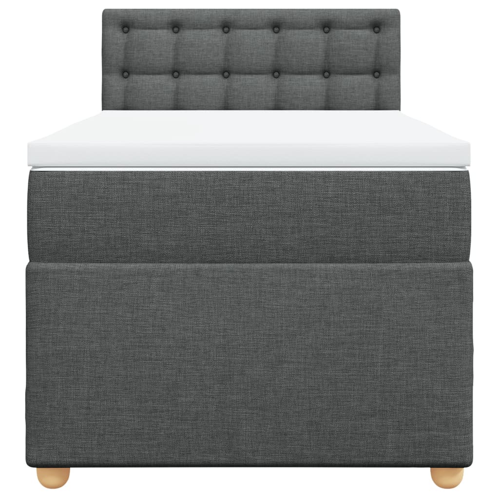 Boxspring met matras stof donkergrijs 90x200 cm Bedden & bedframes | Creëer jouw Trendy Thuis | Gratis bezorgd & Retour | Trendy.nl