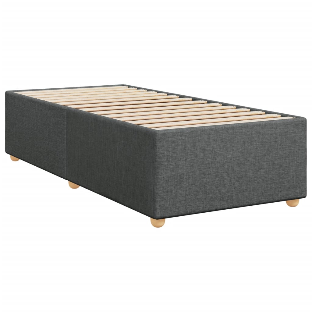 Boxspring met matras stof donkergrijs 90x200 cm Bedden & bedframes | Creëer jouw Trendy Thuis | Gratis bezorgd & Retour | Trendy.nl