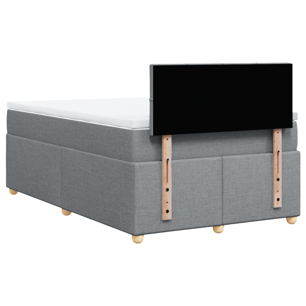 Boxspring met matras stof lichtgrijs 120x190 cm Bedden & bedframes | Creëer jouw Trendy Thuis | Gratis bezorgd & Retour | Trendy.nl