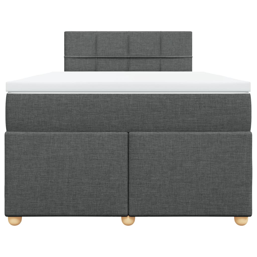 Boxspring met matras stof donkergrijs 120x190 cm Bedden & bedframes | Creëer jouw Trendy Thuis | Gratis bezorgd & Retour | Trendy.nl