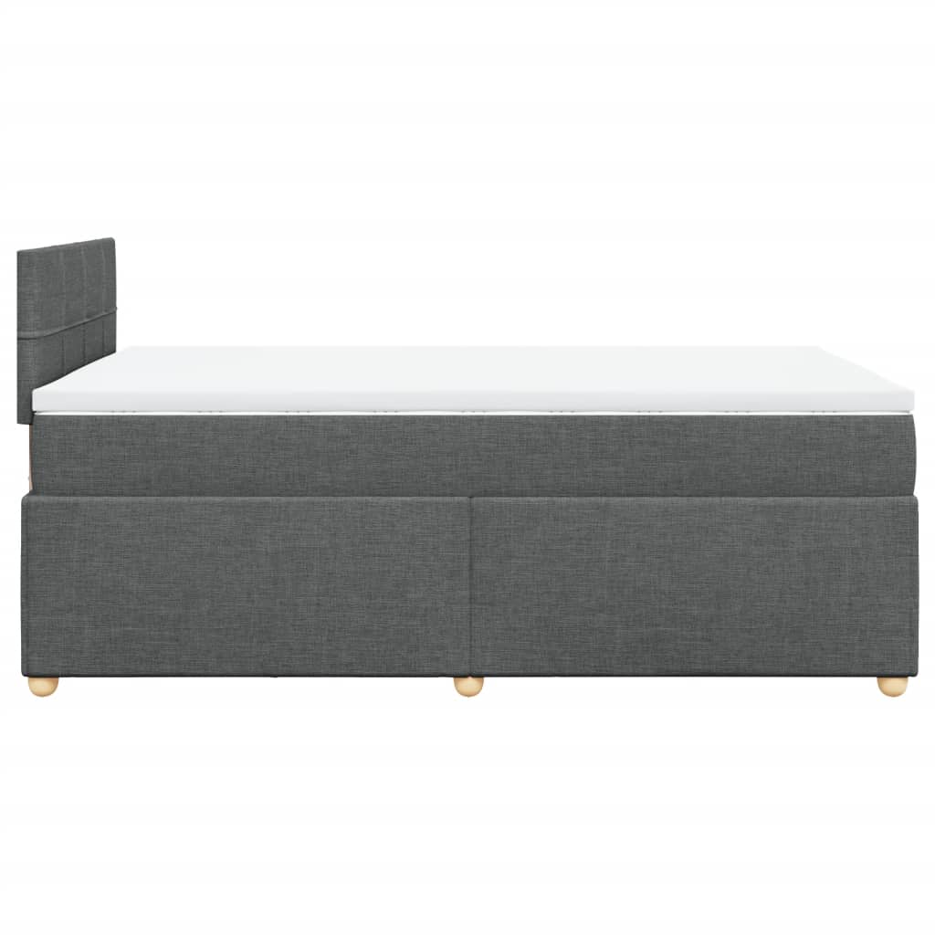 Boxspring met matras stof donkergrijs 120x190 cm Bedden & bedframes | Creëer jouw Trendy Thuis | Gratis bezorgd & Retour | Trendy.nl