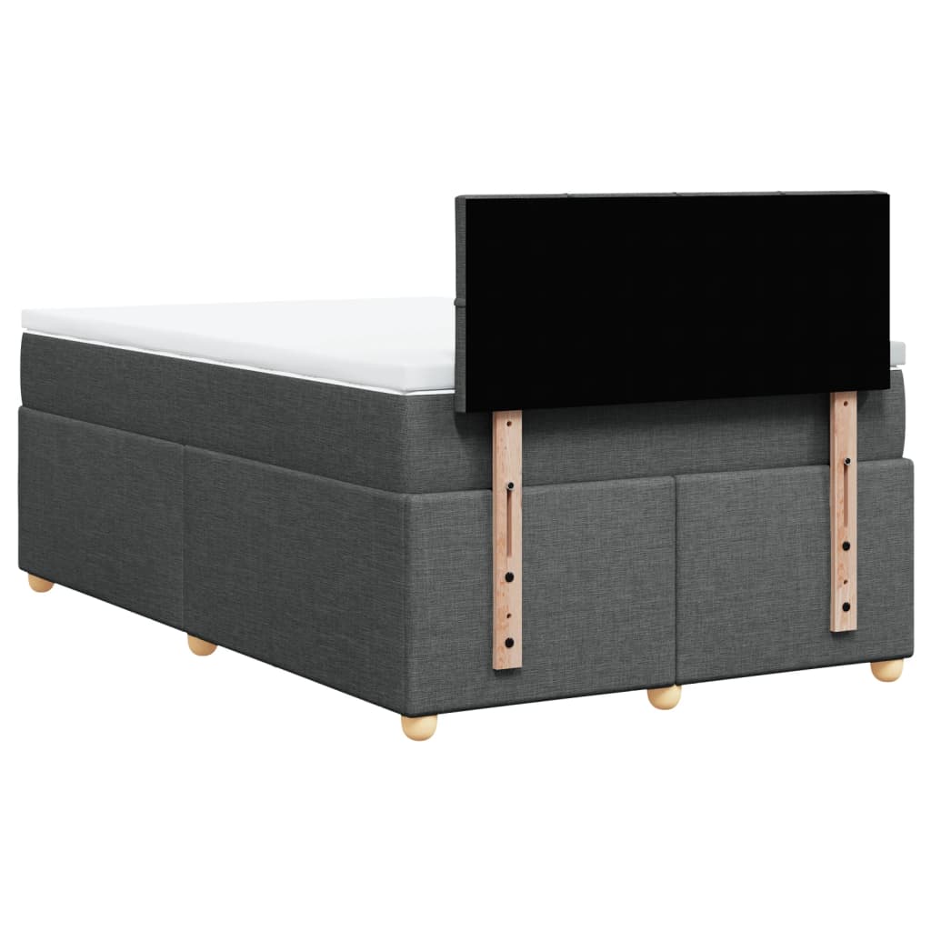 Boxspring met matras stof donkergrijs 120x190 cm Bedden & bedframes | Creëer jouw Trendy Thuis | Gratis bezorgd & Retour | Trendy.nl