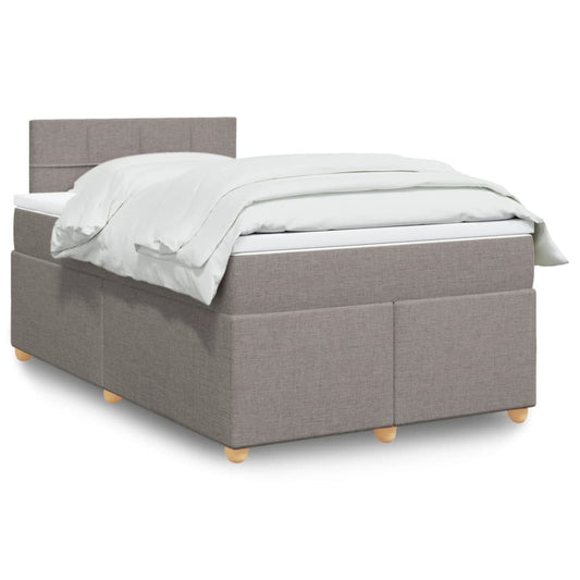 Boxspring met matras stof taupe 120x190 cm Bedden & bedframes | Creëer jouw Trendy Thuis | Gratis bezorgd & Retour | Trendy.nl