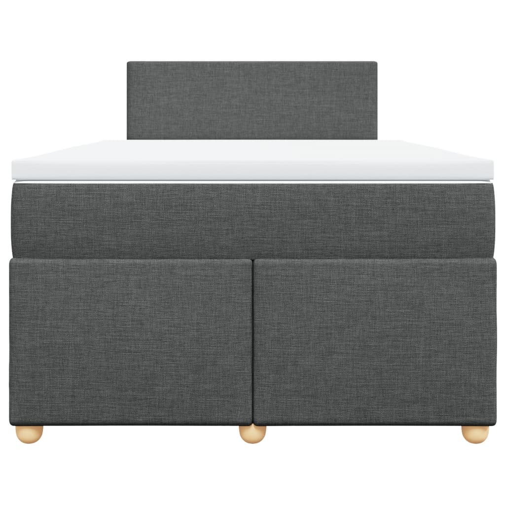 Boxspring met matras stof donkergrijs 120x200 cm Bedden & bedframes | Creëer jouw Trendy Thuis | Gratis bezorgd & Retour | Trendy.nl