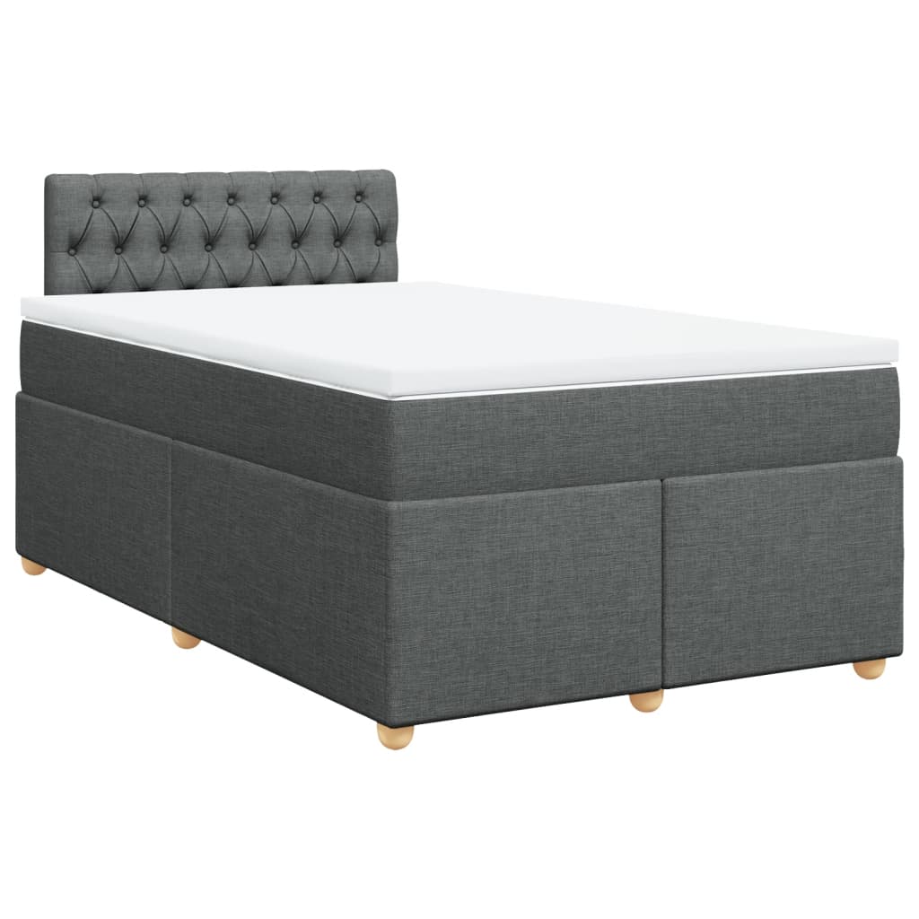 Boxspring met matras stof donkergrijs 120x200 cm Bedden & bedframes | Creëer jouw Trendy Thuis | Gratis bezorgd & Retour | Trendy.nl