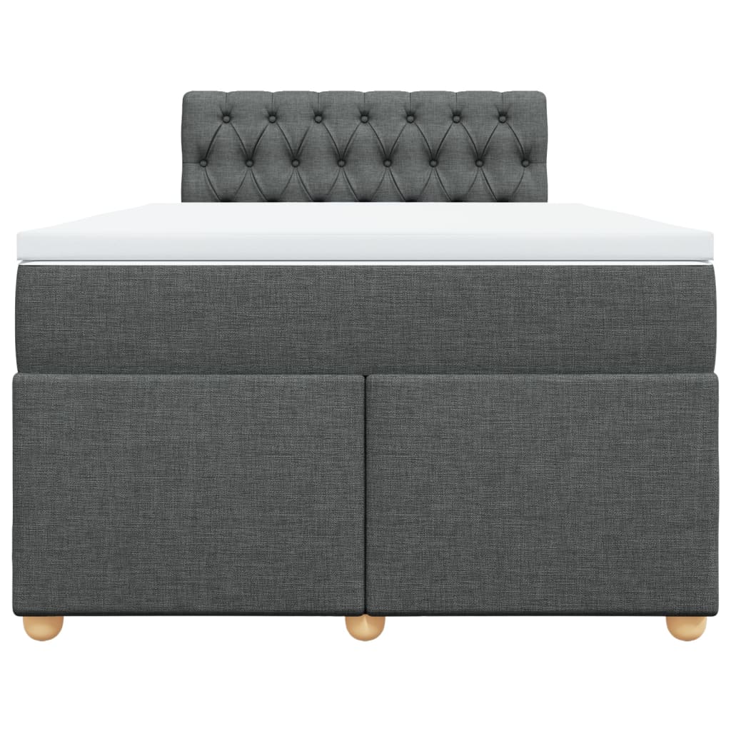 Boxspring met matras stof donkergrijs 120x200 cm Bedden & bedframes | Creëer jouw Trendy Thuis | Gratis bezorgd & Retour | Trendy.nl