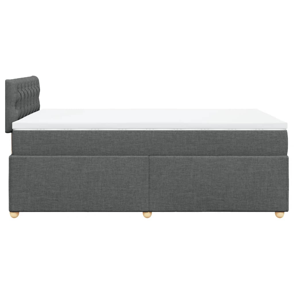 Boxspring met matras stof donkergrijs 120x200 cm Bedden & bedframes | Creëer jouw Trendy Thuis | Gratis bezorgd & Retour | Trendy.nl