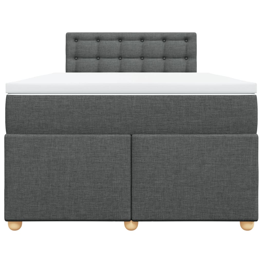 Boxspring met matras stof donkergrijs 120x200 cm Bedden & bedframes | Creëer jouw Trendy Thuis | Gratis bezorgd & Retour | Trendy.nl