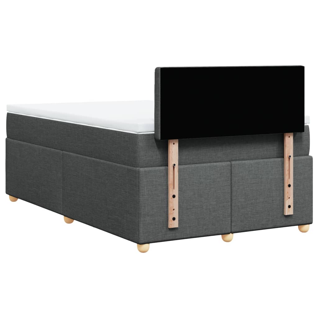 Boxspring met matras stof donkergrijs 120x200 cm Bedden & bedframes | Creëer jouw Trendy Thuis | Gratis bezorgd & Retour | Trendy.nl