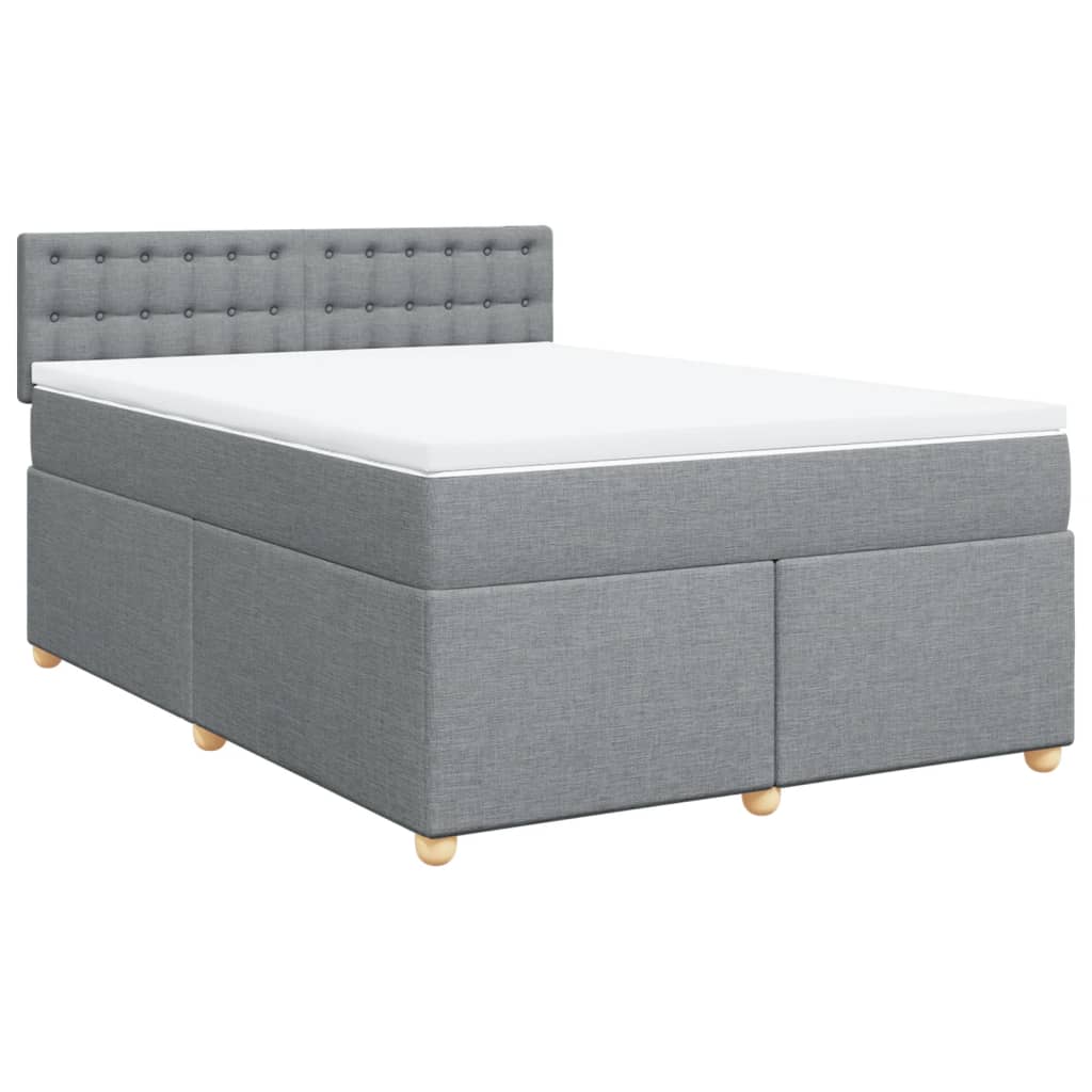 Boxspring met matras stof lichtgrijs 140x190 cm Bedden & bedframes | Creëer jouw Trendy Thuis | Gratis bezorgd & Retour | Trendy.nl