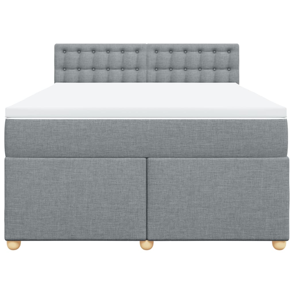 Boxspring met matras stof lichtgrijs 140x190 cm Bedden & bedframes | Creëer jouw Trendy Thuis | Gratis bezorgd & Retour | Trendy.nl