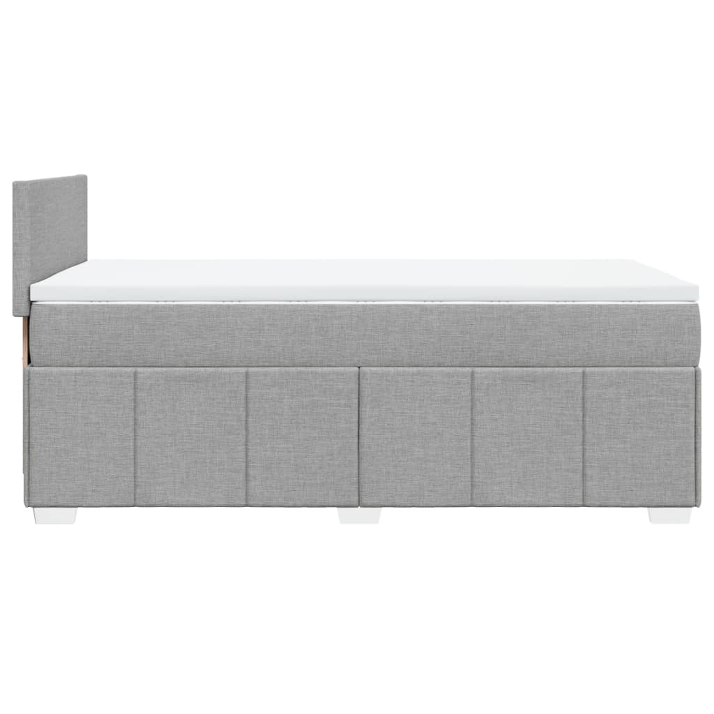 Boxspring met matras stof lichtgrijs 90x190 cm