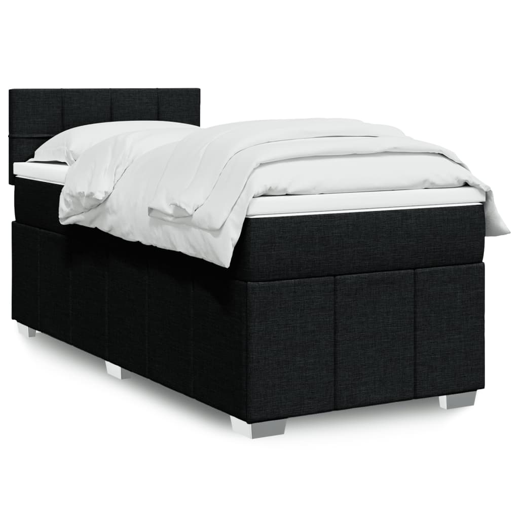 Boxspring met matras stof zwart 90x190 cm Bedden & bedframes | Creëer jouw Trendy Thuis | Gratis bezorgd & Retour | Trendy.nl