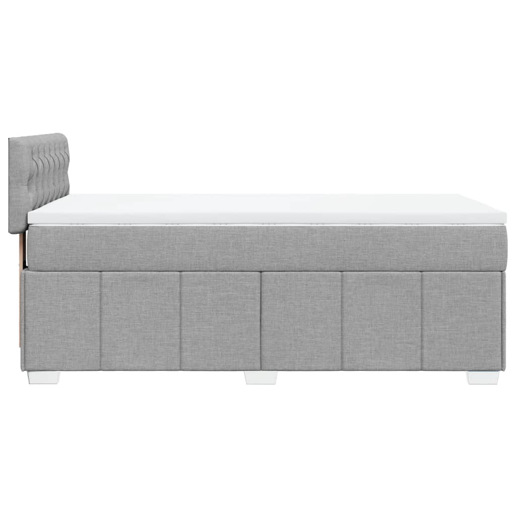 Boxspring met matras stof lichtgrijs 90x190 cm