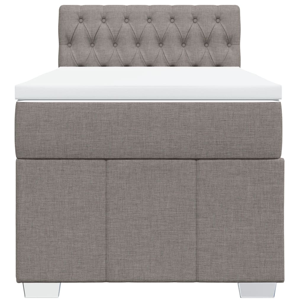 Boxspring met matras stof taupe 90x190 cm Bedden & bedframes | Creëer jouw Trendy Thuis | Gratis bezorgd & Retour | Trendy.nl