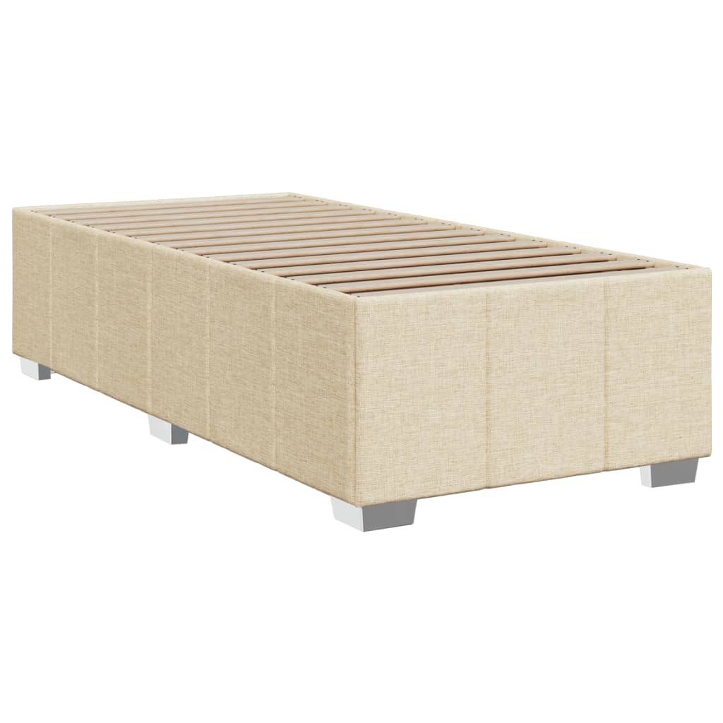 Boxspring met matras stof crèmekleurig 90x190 cm Bedden & bedframes | Creëer jouw Trendy Thuis | Gratis bezorgd & Retour | Trendy.nl