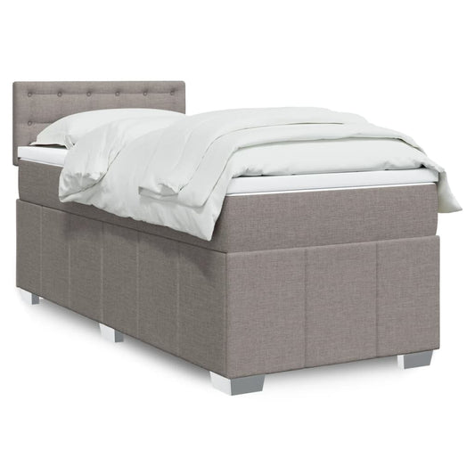 Boxspring met matras stof taupe 90x190 cm Bedden & bedframes | Creëer jouw Trendy Thuis | Gratis bezorgd & Retour | Trendy.nl