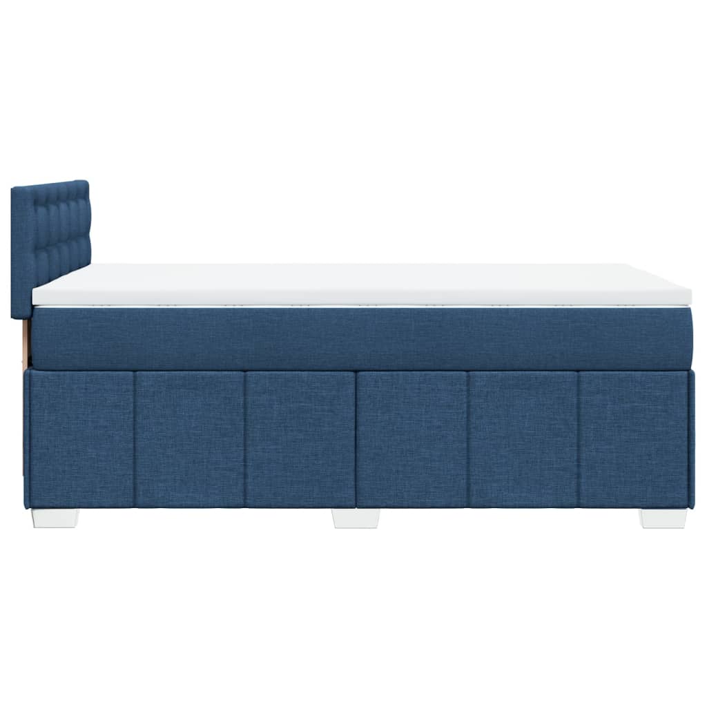 Boxspring met matras stof blauw 90x190 cm