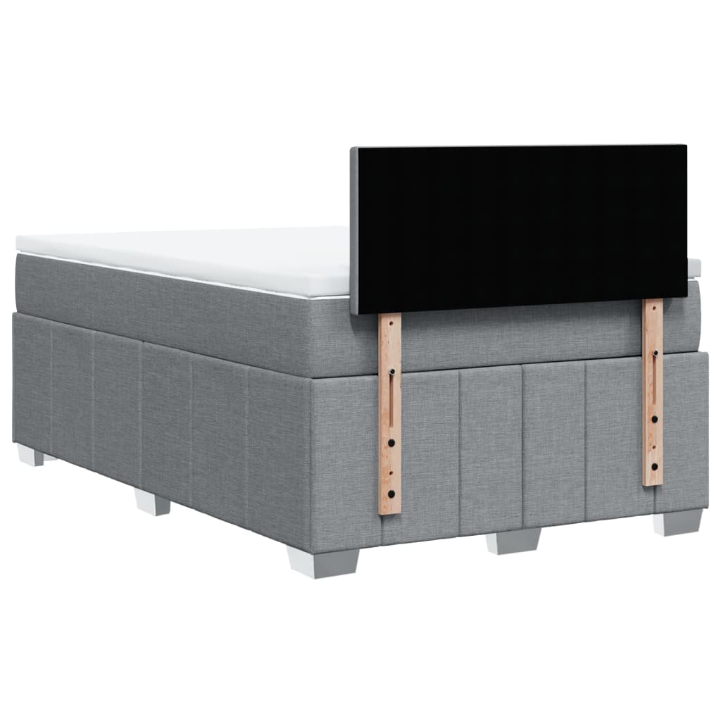 Boxspring met matras stof lichtgrijs 120x190 cm Bedden & bedframes | Creëer jouw Trendy Thuis | Gratis bezorgd & Retour | Trendy.nl