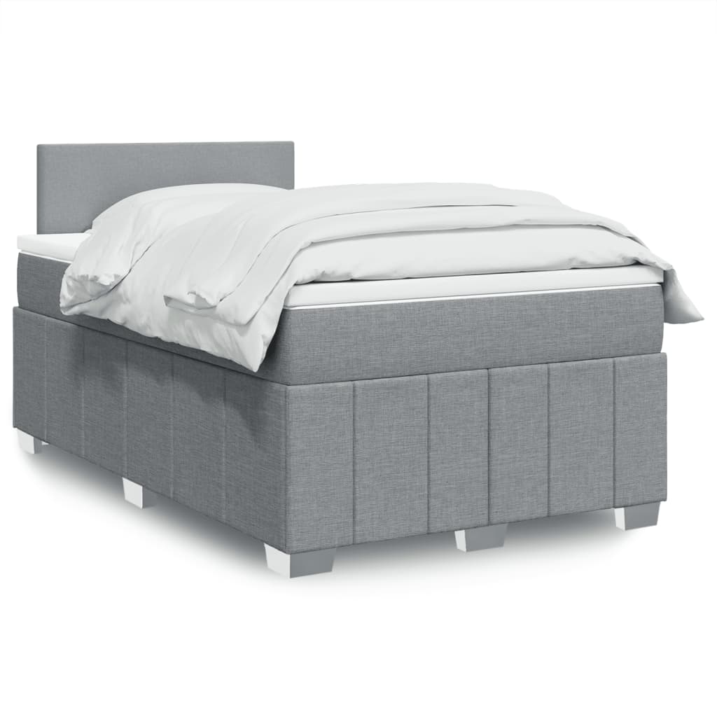 Boxspring met matras stof lichtgrijs 120x190 cm Bedden & bedframes | Creëer jouw Trendy Thuis | Gratis bezorgd & Retour | Trendy.nl