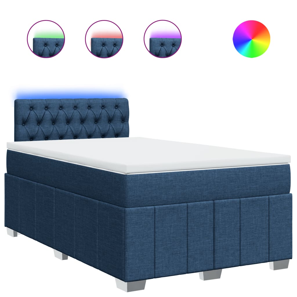 Boxspring met matras stof blauw 120x190 cm Bedden & bedframes | Creëer jouw Trendy Thuis | Gratis bezorgd & Retour | Trendy.nl