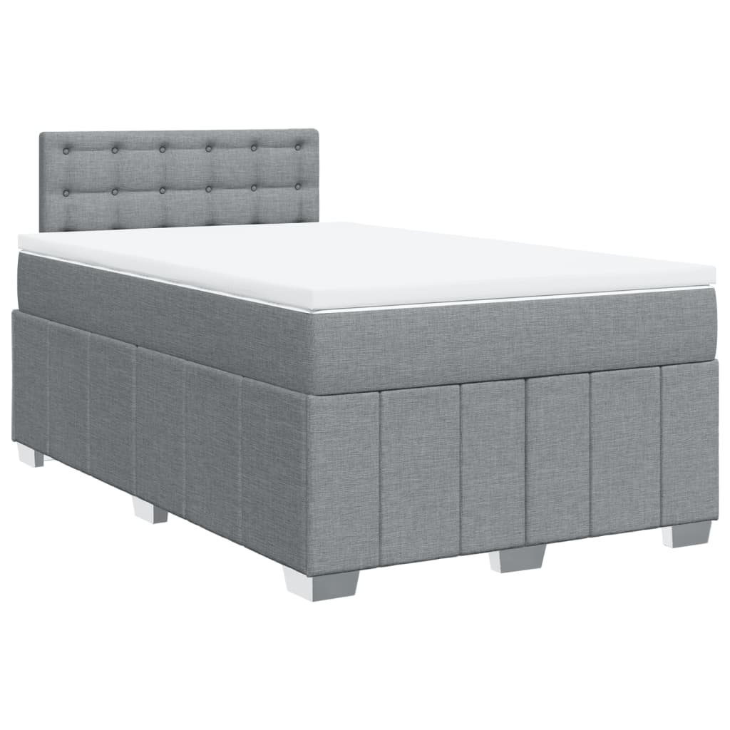 Boxspring met matras stof lichtgrijs 120x190 cm Bedden & bedframes | Creëer jouw Trendy Thuis | Gratis bezorgd & Retour | Trendy.nl