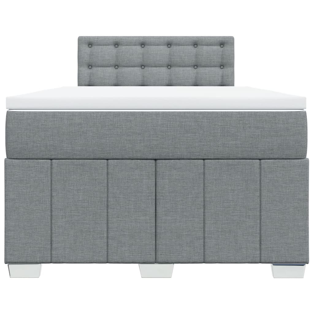 Boxspring met matras stof lichtgrijs 120x190 cm Bedden & bedframes | Creëer jouw Trendy Thuis | Gratis bezorgd & Retour | Trendy.nl