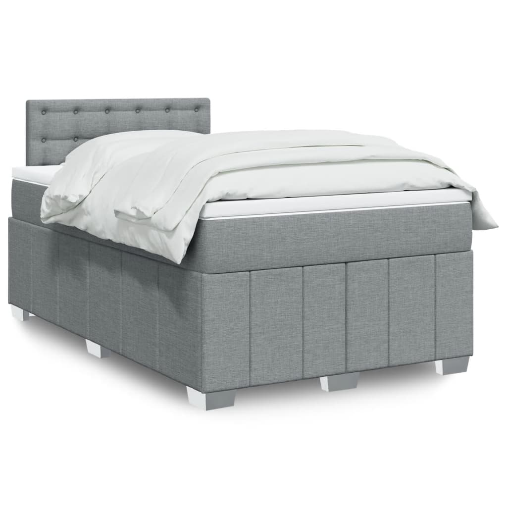 Boxspring met matras stof lichtgrijs 120x190 cm Bedden & bedframes | Creëer jouw Trendy Thuis | Gratis bezorgd & Retour | Trendy.nl