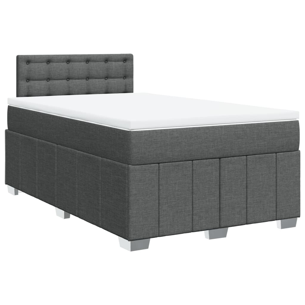 Boxspring met matras stof donkergrijs 120x190 cm Bedden & bedframes | Creëer jouw Trendy Thuis | Gratis bezorgd & Retour | Trendy.nl