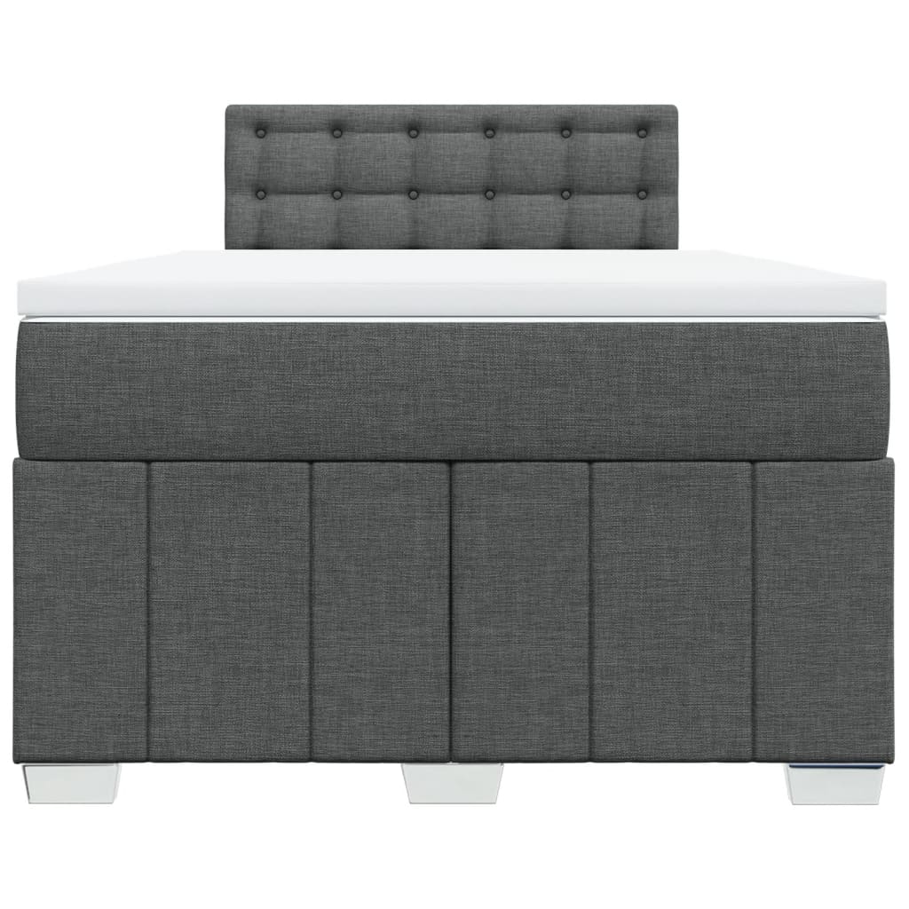 Boxspring met matras stof donkergrijs 120x190 cm Bedden & bedframes | Creëer jouw Trendy Thuis | Gratis bezorgd & Retour | Trendy.nl