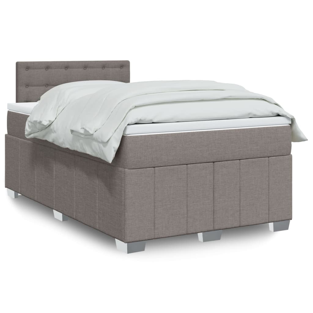 Boxspring met matras stof taupe 120x190 cm Bedden & bedframes | Creëer jouw Trendy Thuis | Gratis bezorgd & Retour | Trendy.nl