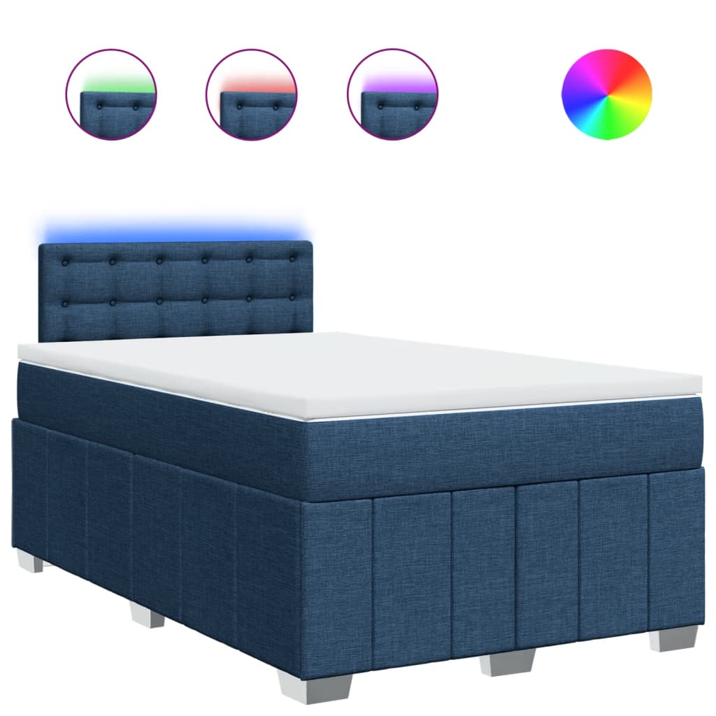 Boxspring met matras stof blauw 120x190 cm Bedden & bedframes | Creëer jouw Trendy Thuis | Gratis bezorgd & Retour | Trendy.nl