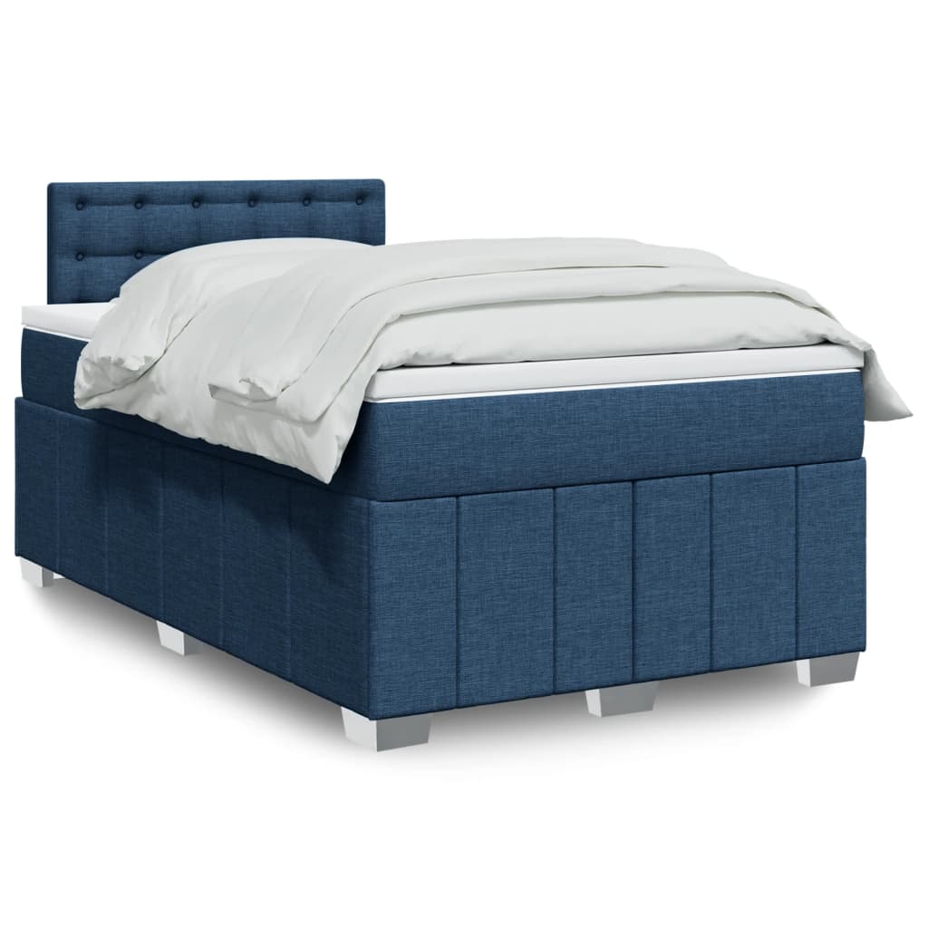 Boxspring met matras stof blauw 120x190 cm Bedden & bedframes | Creëer jouw Trendy Thuis | Gratis bezorgd & Retour | Trendy.nl