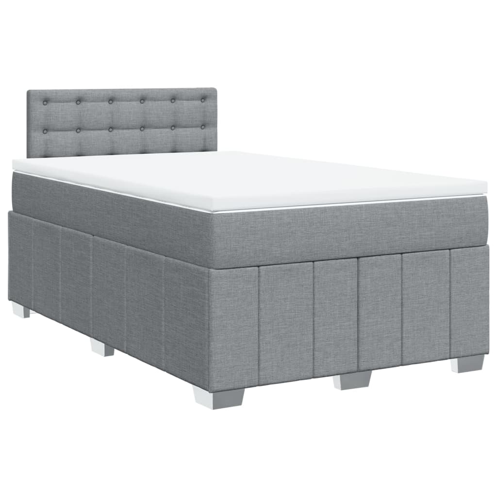 Boxspring met matras stof lichtgrijs 120x200 cm Bedden & bedframes | Creëer jouw Trendy Thuis | Gratis bezorgd & Retour | Trendy.nl