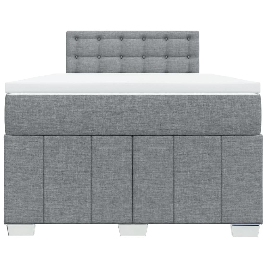 Boxspring met matras stof lichtgrijs 120x200 cm Bedden & bedframes | Creëer jouw Trendy Thuis | Gratis bezorgd & Retour | Trendy.nl