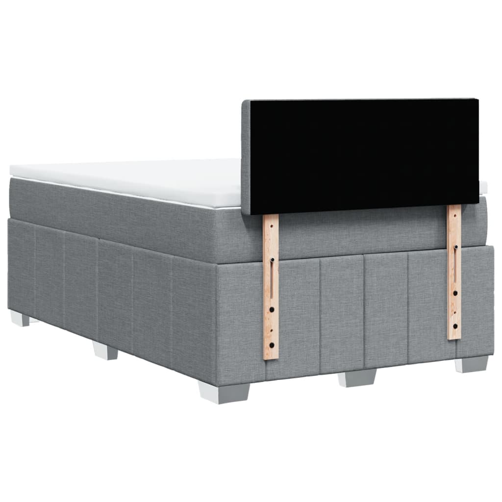 Boxspring met matras stof lichtgrijs 120x200 cm Bedden & bedframes | Creëer jouw Trendy Thuis | Gratis bezorgd & Retour | Trendy.nl