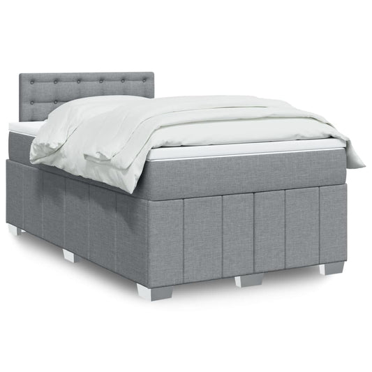 Boxspring met matras stof lichtgrijs 120x200 cm Bedden & bedframes | Creëer jouw Trendy Thuis | Gratis bezorgd & Retour | Trendy.nl