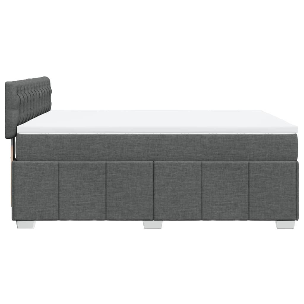 Boxspring met matras stof donkergrijs 140x190 cm Bedden & bedframes | Creëer jouw Trendy Thuis | Gratis bezorgd & Retour | Trendy.nl