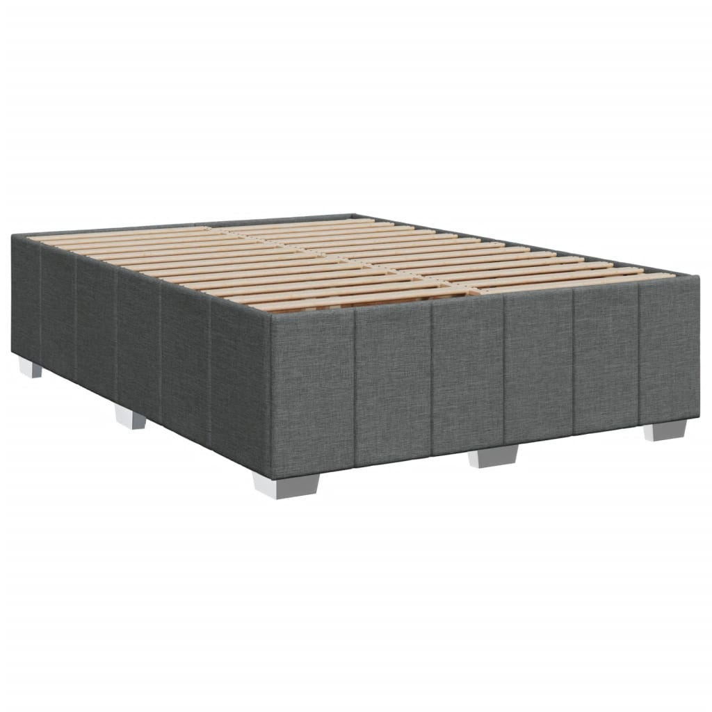 Boxspring met matras stof donkergrijs 140x190 cm Bedden & bedframes | Creëer jouw Trendy Thuis | Gratis bezorgd & Retour | Trendy.nl