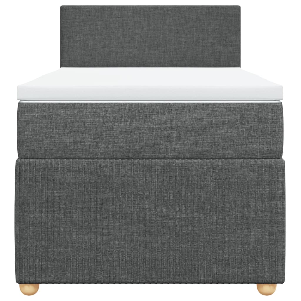 Boxspring met matras stof donkergrijs 90x190 cm Bedden & bedframes | Creëer jouw Trendy Thuis | Gratis bezorgd & Retour | Trendy.nl