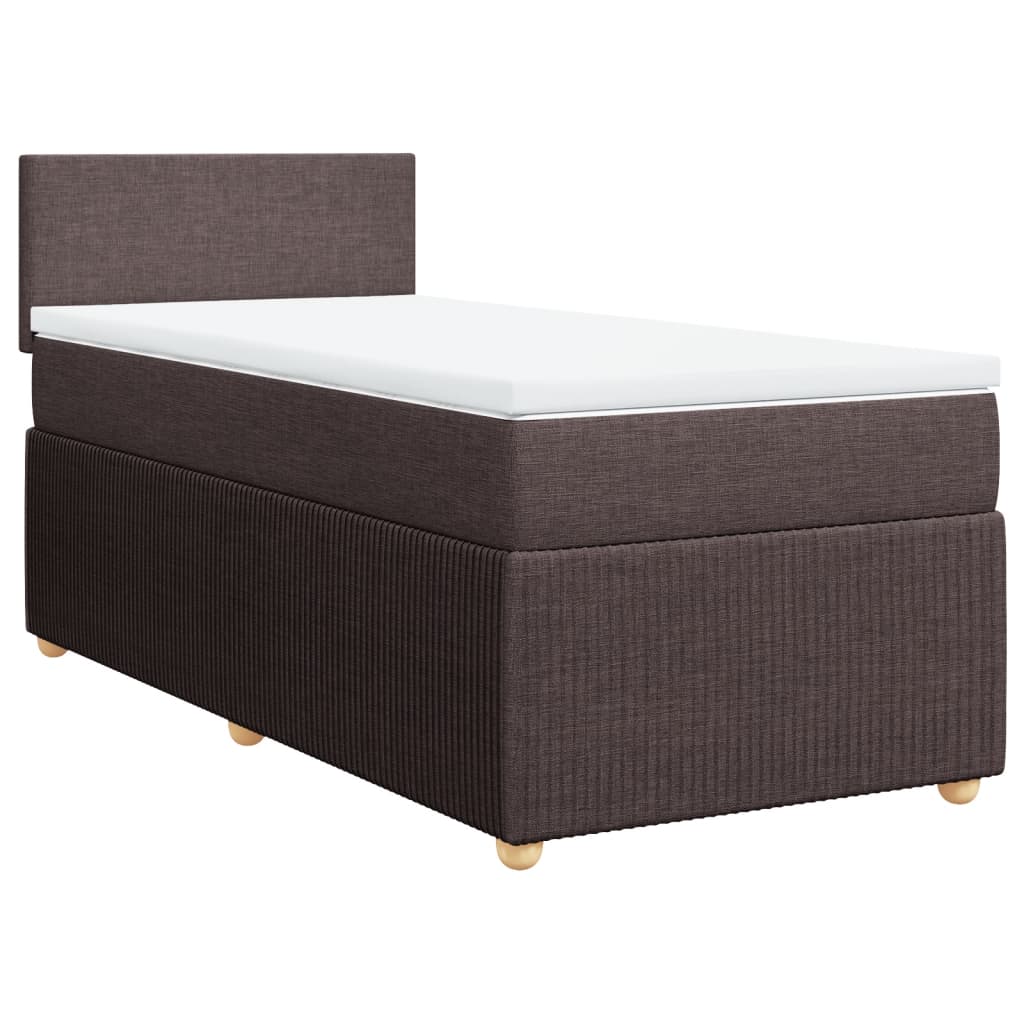 Boxspring met matras stof donkerbruin 90x190 cm Bedden & bedframes | Creëer jouw Trendy Thuis | Gratis bezorgd & Retour | Trendy.nl