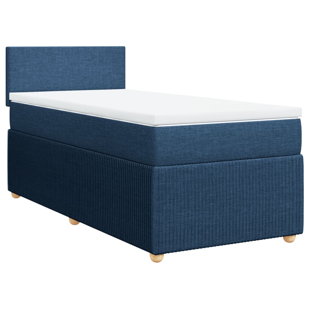 Boxspring met matras stof blauw 90x190 cm Bedden & bedframes | Creëer jouw Trendy Thuis | Gratis bezorgd & Retour | Trendy.nl