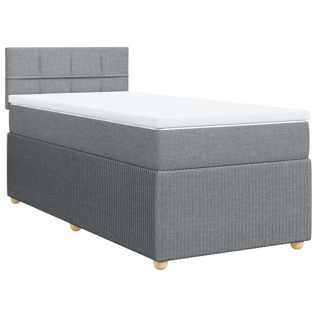 Boxspring met matras stof lichtgrijs 90x190 cm Bedden & bedframes | Creëer jouw Trendy Thuis | Gratis bezorgd & Retour | Trendy.nl