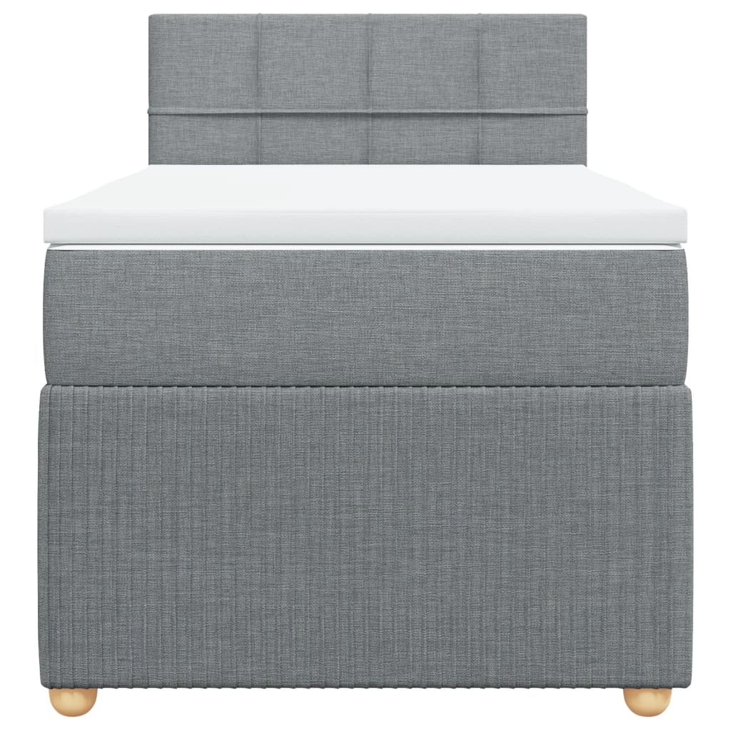 Boxspring met matras stof lichtgrijs 90x190 cm Bedden & bedframes | Creëer jouw Trendy Thuis | Gratis bezorgd & Retour | Trendy.nl