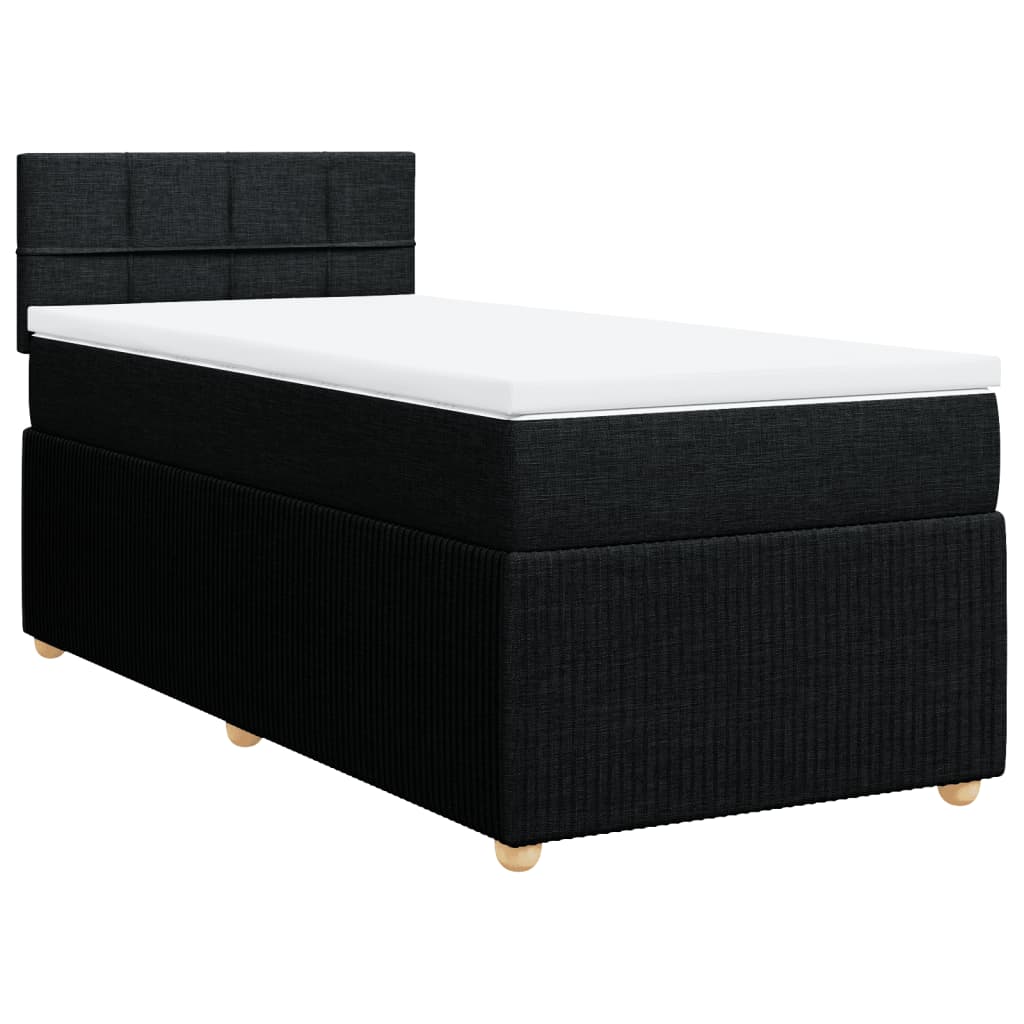 Boxspring met matras stof zwart 90x190 cm Bedden & bedframes | Creëer jouw Trendy Thuis | Gratis bezorgd & Retour | Trendy.nl