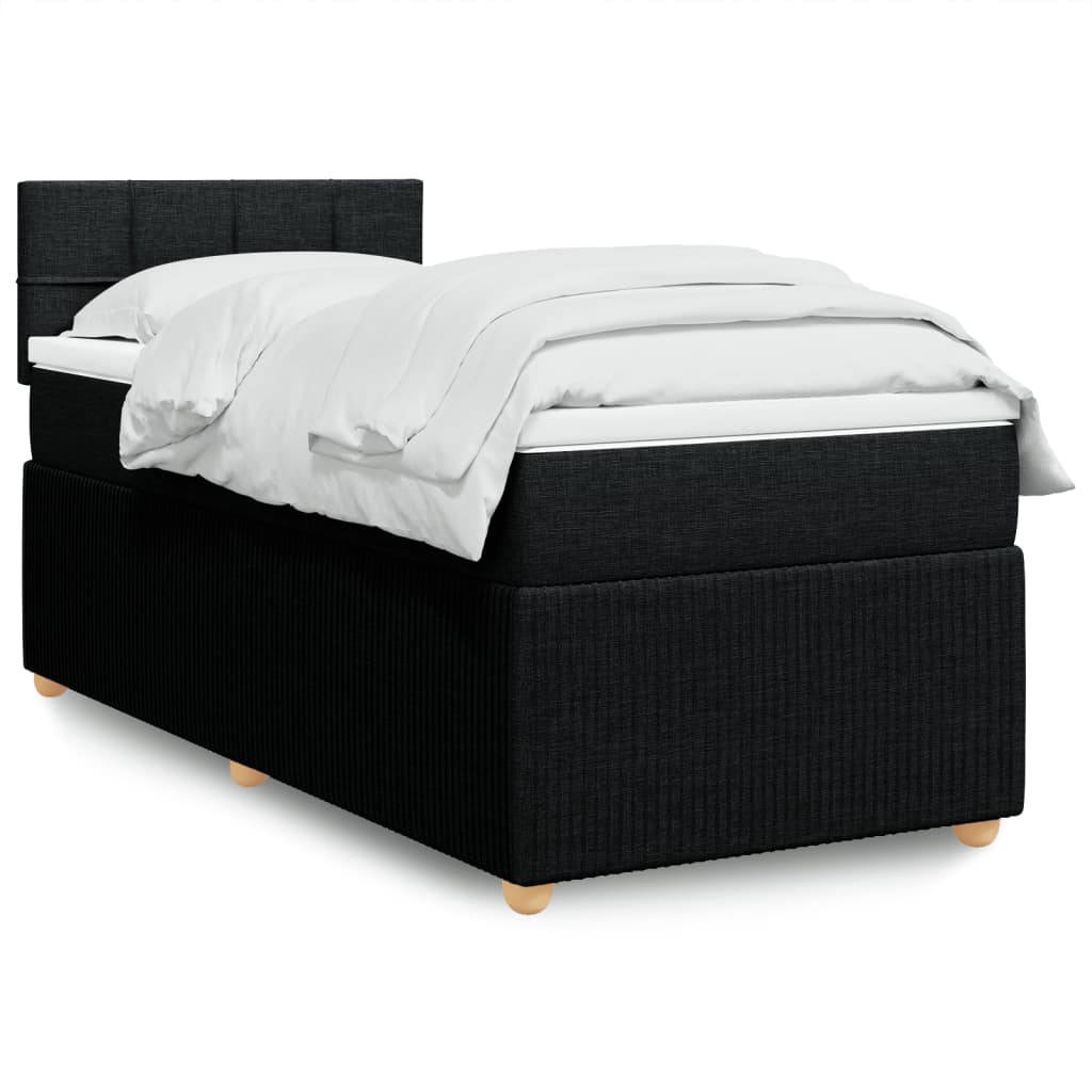 Boxspring met matras stof zwart 90x190 cm Bedden & bedframes | Creëer jouw Trendy Thuis | Gratis bezorgd & Retour | Trendy.nl